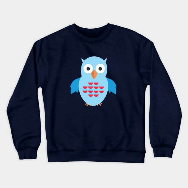 Blue & Red Owl Crewneck Sweatshirt by adamzworld